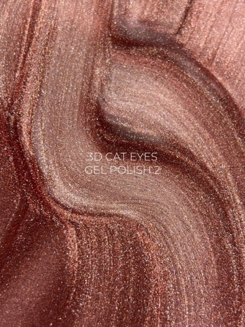 TOUCH 3D Cat Eyes Gel Polish 02 - brązowo-złoty lakier hybrydowy z efektem „kociego oka”, 9 ml