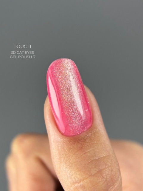 TOUCH 3D Cat Eyes Gel Polish 03 - różowy lakier hybrydowy z efektem „kociego oka”, 9 ml