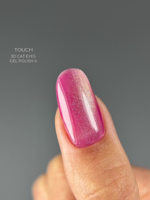 TOUCH 3D Cat Eyes Gel Polish 04 - różowo-fioletowy lakier hybrydowy z efektem „kociego oka”, 9 ml