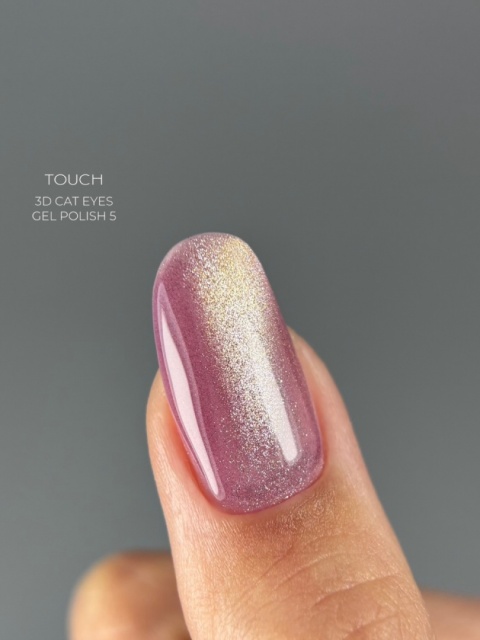 TOUCH 3D Cat Eyes Gel Polish 05 - lawendowo-fioletowy lakier hybrydowy z efektem „kociego oka”, 9 ml