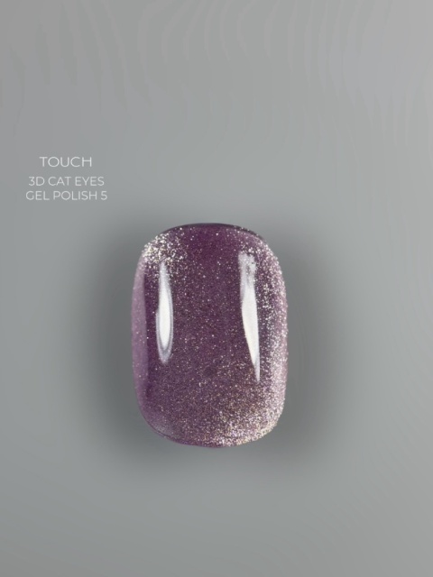 TOUCH 3D Cat Eyes Gel Polish 05 - lawendowo-fioletowy lakier hybrydowy z efektem „kociego oka”, 9 ml