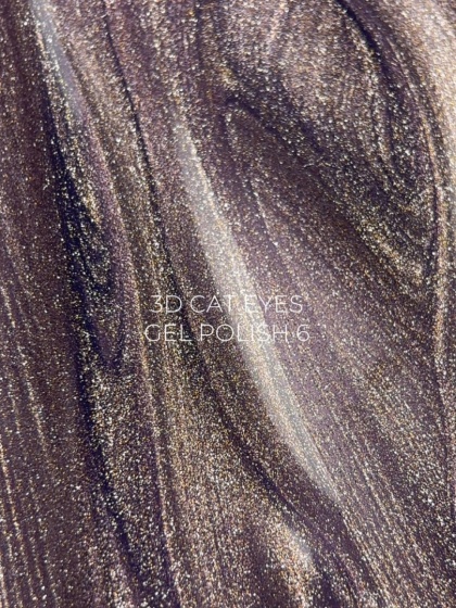 TOUCH 3D Cat Eyes Gel Polish 06 - szaro-fioletowy lakier hybrydowy z efektem „kociego oka”, 9 ml