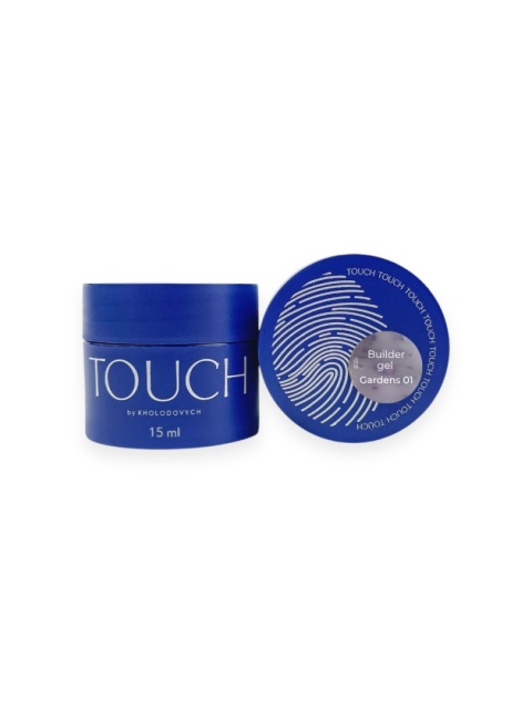 TOUCH Builder gel Gardens 01 - biały żel budujący z suszonymi kwiatami, 15 ml TOUCH Builder gel Gardens 01 - biały żel budujący z suszonymi kwiatami, 15 ml