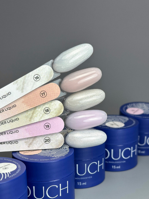 TOUCH Builder liquid 20 - mlecznoróżowy mocny żel z drobinką o płynnej koncystencji, 15 ml TOUCH Builder liquid 20 - mlecznoróżowy mocny żel z drobinką o płynnej koncystencji, 15 ml