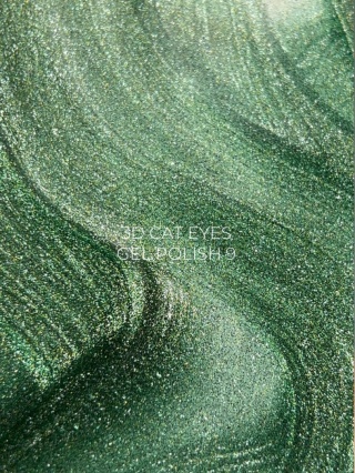 TOUCH 3D Cat Eyes Gel Polish 09 - zielony lakier hybrydowy z efektem „kociego oka”, 9 ml