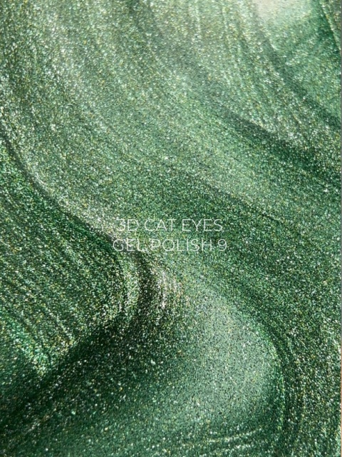 TOUCH 3D Cat Eyes Gel Polish 09 - zielony lakier hybrydowy z efektem „kociego oka”, 9 ml