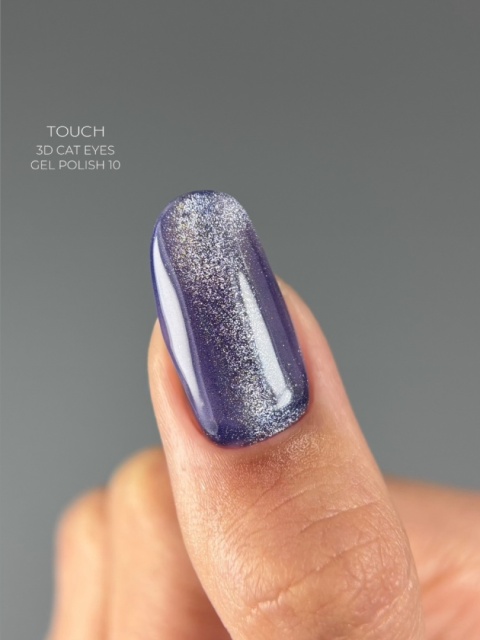 TOUCH 3D Cat Eyes Gel Polish 10 - granatowy lakier hybrydowy z efektem „kociego oka”, 9 ml