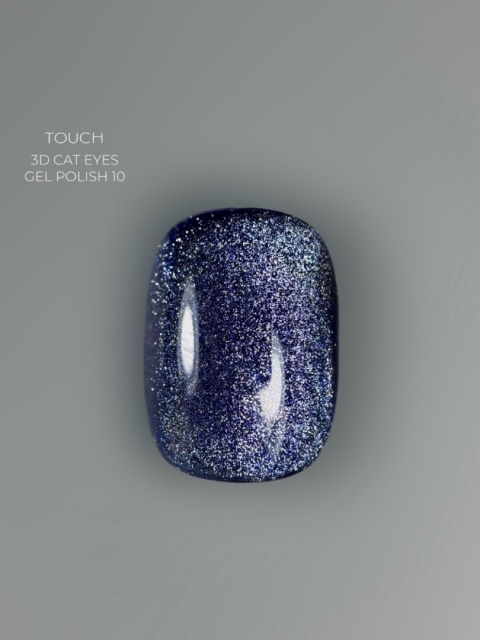 TOUCH 3D Cat Eyes Gel Polish 10 - granatowy lakier hybrydowy z efektem „kociego oka”, 9 ml