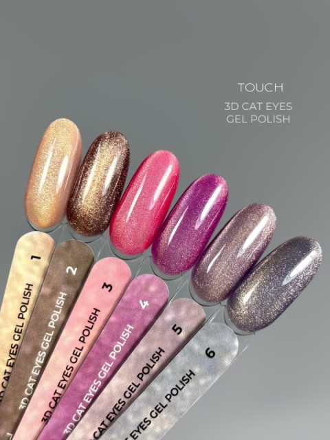 TOUCH 3D Cat Eyes Gel Polish 11 - malinowy lakier hybrydowy z efektem „kociego oka”, 9 ml