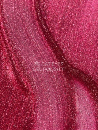 TOUCH 3D Cat Eyes Gel Polish 11 - malinowy lakier hybrydowy z efektem „kociego oka”, 9 ml