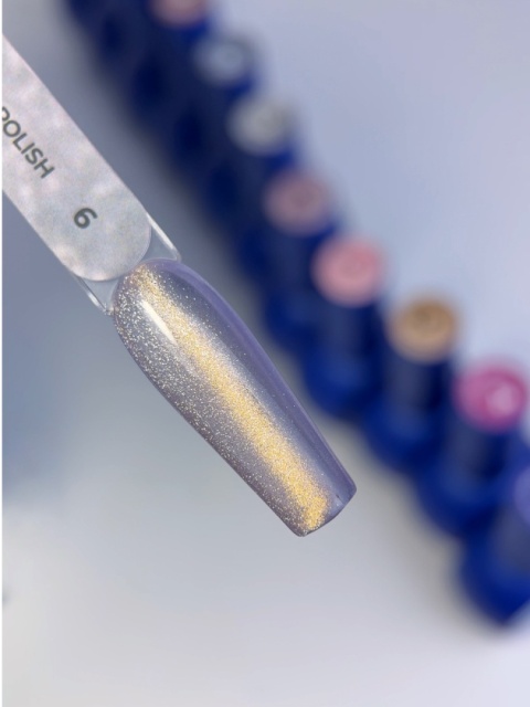 TOUCH 3D Cat Eyes Gel Polish 06 - szaro-fioletowy lakier hybrydowy z efektem „kociego oka”, 9 ml