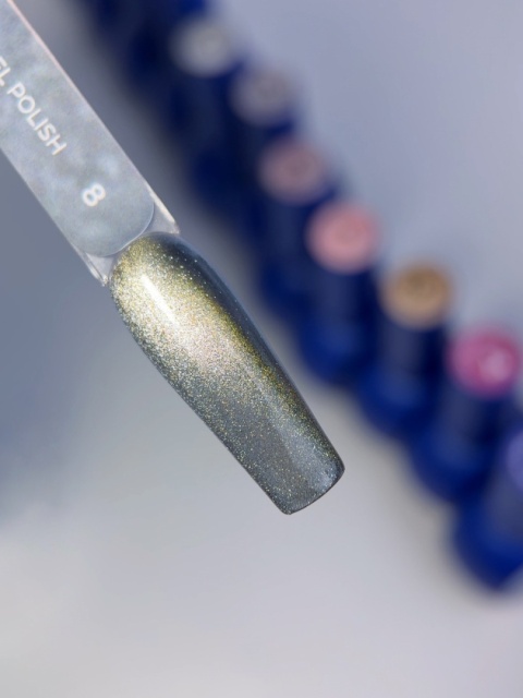 TOUCH 3D Cat Eyes Gel Polish 07 - szaro-beżowy lakier hybrydowy z efektem „kociego oka”, 9 ml