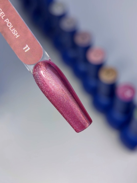 TOUCH 3D Cat Eyes Gel Polish 11 - malinowy lakier hybrydowy z efektem „kociego oka”, 9 ml