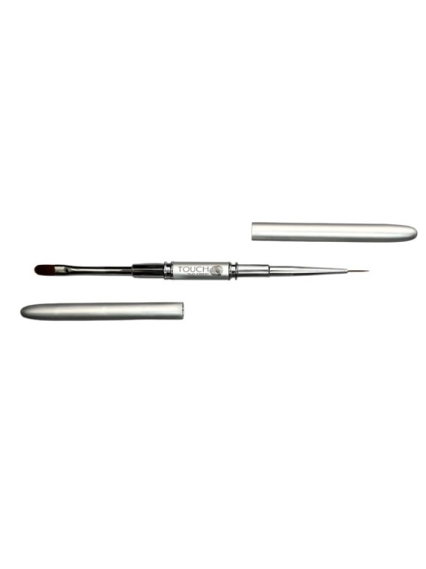TOUCH Brush Duo Expert - dwustronny pędzelek (do żelu 11 mm + liner 11 mm)