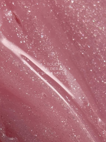 TOUCH Builder Gel Shine Mix 02 – różowy żel budujący z delikatną drobinką, 15 ml