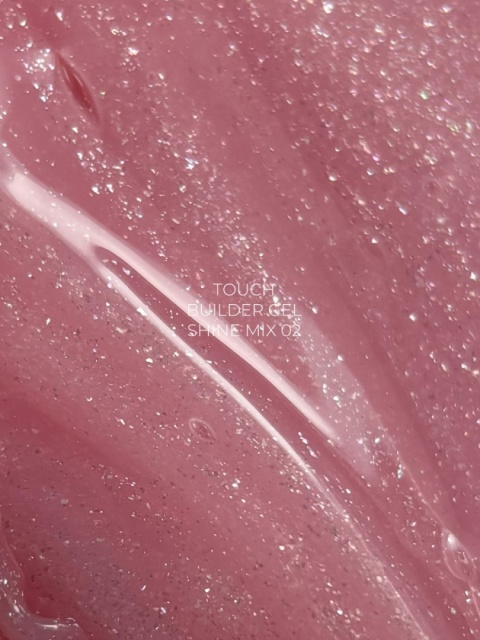 TOUCH Builder Gel Shine Mix 02 – różowy żel budujący z delikatną drobinką, 15 ml