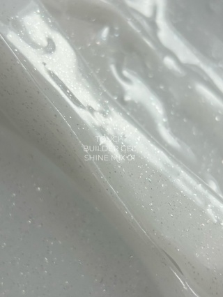 TOUCH Builder Gel Shine Mix 01 – biały żel budujący z delikatną drobinką, 15 ml