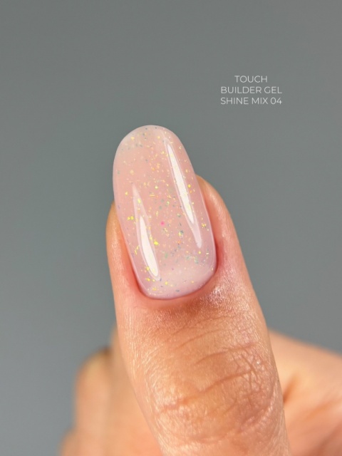 TOUCH Builder gel Shine Mix 04 - mleczny żel budujący z cząstkami folii, 15 ml
