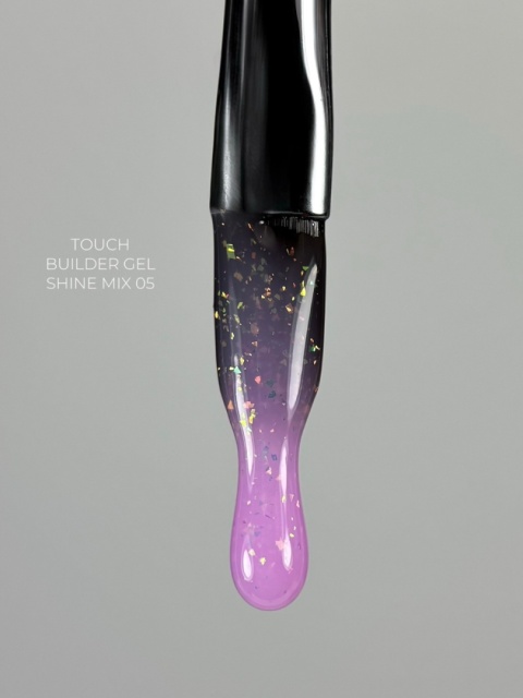 TOUCH Builder gel Shine Mix 05 - różowy żel budujący z cząstkami folii, 15 ml
