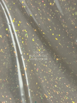 TOUCH Builder gel Shine Mix 06 - beżowy żel budujący z cząstkami folii, 15 ml