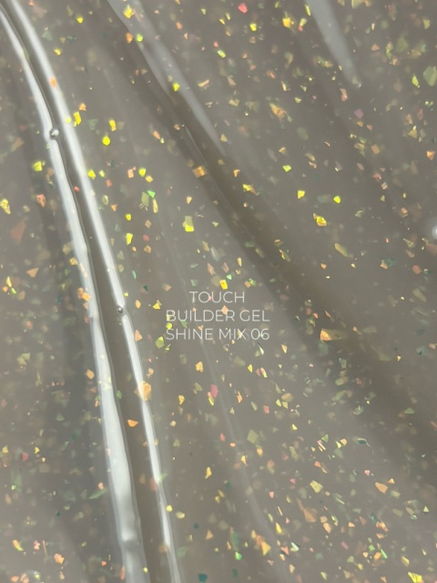 TOUCH Builder gel Shine Mix 06 - beżowy żel budujący z cząstkami folii, 15 ml