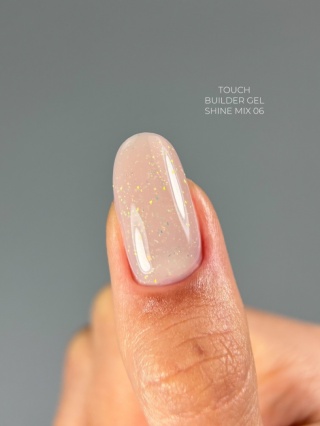 TOUCH Builder gel Shine Mix 06 - beżowy żel budujący z cząstkami folii, 15 ml