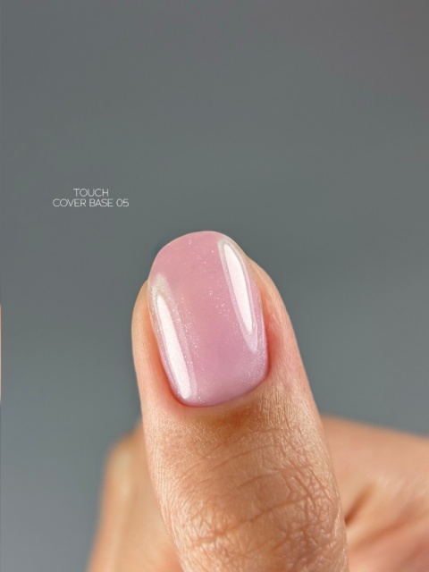 TOUCH Cover base 05 - różowa baza hybrydowa z drobinkami, 13 ml