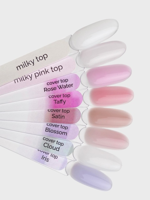 TOUCH Cover top Milky Pink - jasnoróżowy półprzezroczysty top hybrydowy, 7 ml