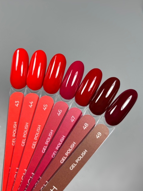 TOUCH Gel Polish 46 - malinowo-czerwony lakier hybrydowy, 9 ml