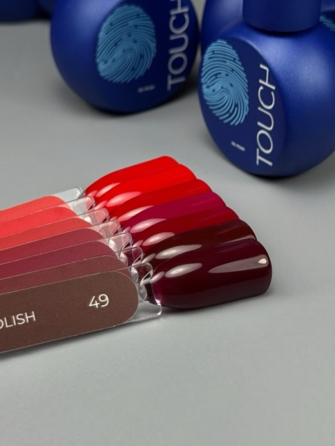 TOUCH Gel Polish 49 – głęboki bordowy lakier hybrydowy, 9 ml