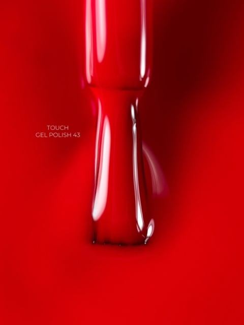 TOUCH Gel Polish 43 - jaskrawoczerwony lakier hybrydowy, 9 ml