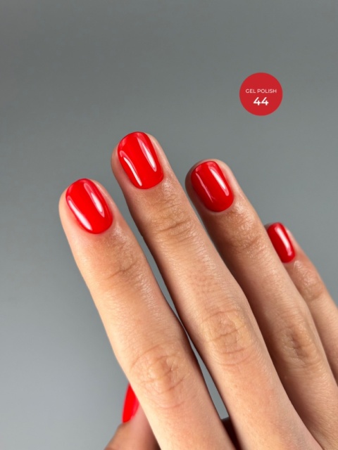 TOUCH Gel Polish 44 - intensywnie czerwony lakier hybrydowy, 9 ml