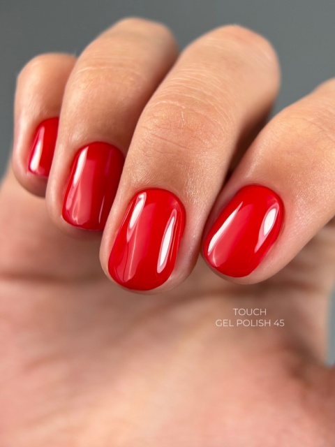 TOUCH Gel Polish 45 - klasyczny czerwony lakier hybrydowy, 9 ml