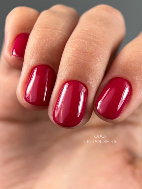 TOUCH Gel Polish 46 - malinowo-czerwony lakier hybrydowy, 9 ml