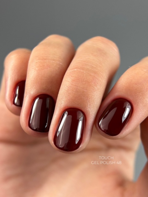 TOUCH Gel Polish 48 - brązowo-czerwony lakier hybrydowy, 9 ml