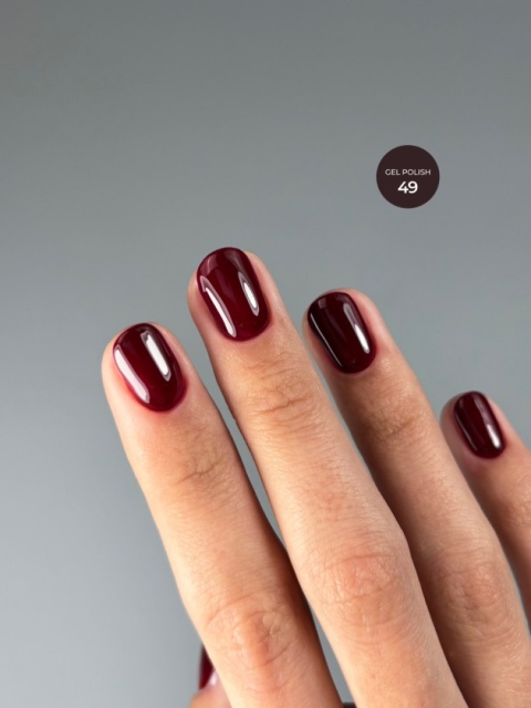 TOUCH Gel Polish 49 – głęboki bordowy lakier hybrydowy, 9 ml