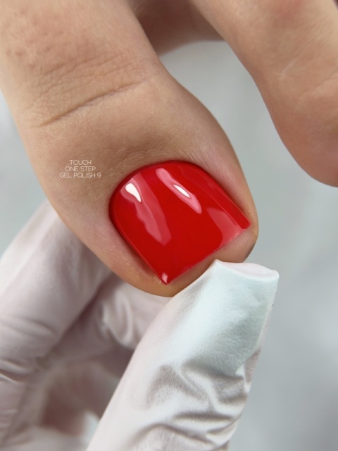TOUCH One Step Gel Polish 09 - jaskrawoczerwony jednofazowy lakier hybrydowy 3w1, 9 ml