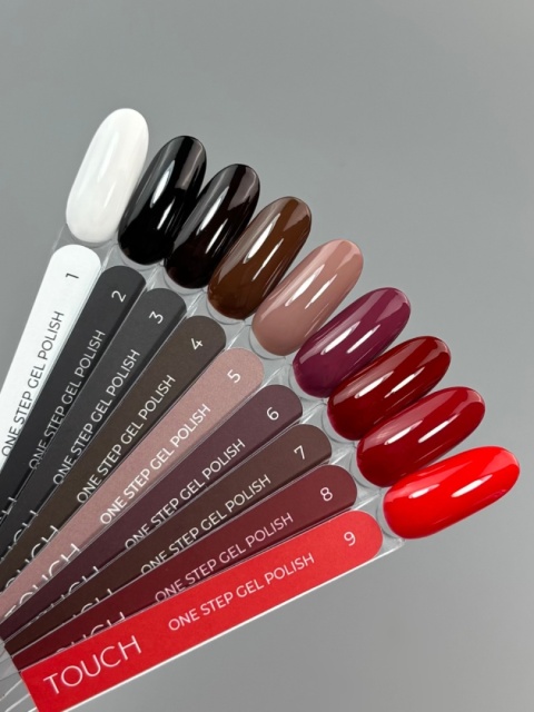 TOUCH One Step Gel Polish 10 - intensywny czerwony jednofazowy lakier hybrydowy 3w1, 9 ml