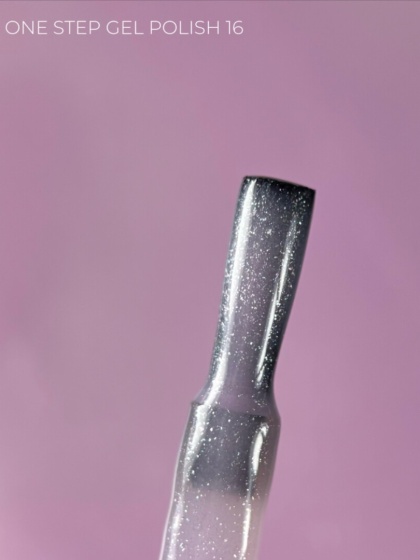 TOUCH One Step Gel Polish 16 - jasnofioletowy z drobinkami jednofazowy lakier hybrydowy 3w1, 9 ml