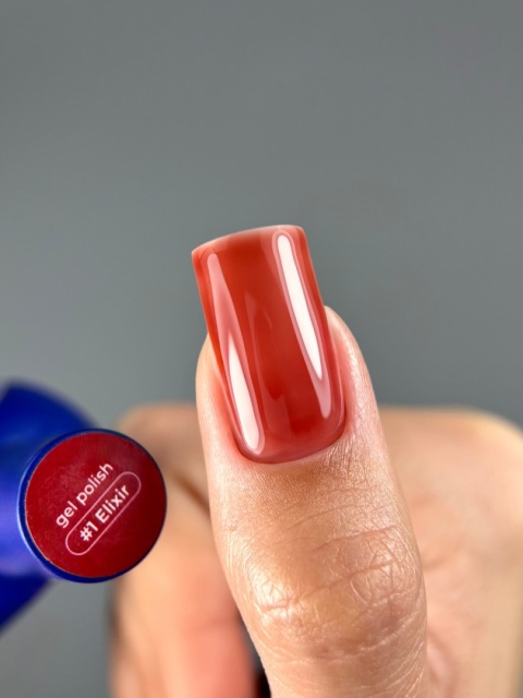 TOUCH Alchemy gel polish 01 Elixir - czerwony przezroczysty lakier hybrydowy, 9 ml