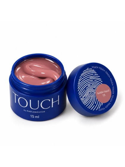 TOUCH Builder liquid 15 - różowo-czerwony mocny żel o płynnej koncystencji, 15 ml
