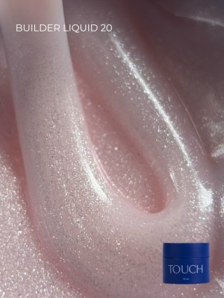 TOUCH Builder liquid 20 - mlecznoróżowy mocny żel z drobinką o płynnej koncystencji, 15 ml