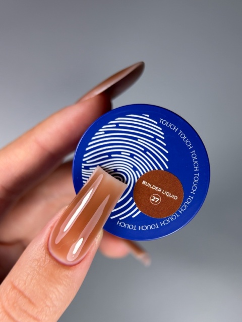 TOUCH Builder liquid 27 - ciepły karmelowo-brązowy mocny żel o płynnej koncystencji, 15 ml