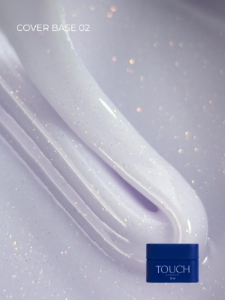 TOUCH Cover base 02 - biała baza hybrydowa z delikatnymi drobinkami, 30 ml