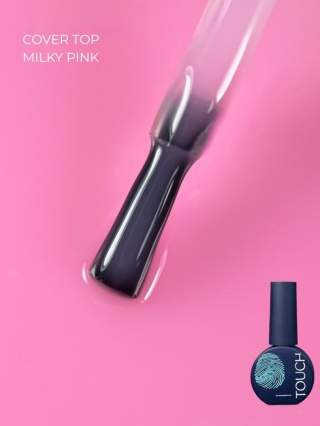 TOUCH Cover top Milky Pink - jasnoróżowy półprzezroczysty top hybrydowy, 7 ml