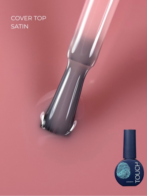 TOUCH Cover top Satin - beżowy półprzezroczysty top hybrydowy, 7 ml