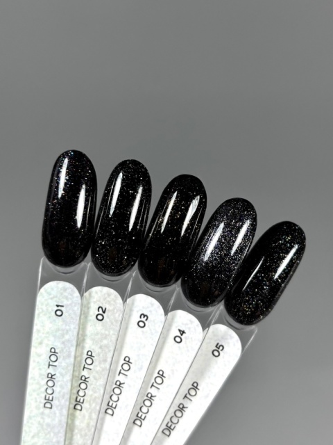 Top hybrydowy TOUCH Decor top 01 z holographiczną drobinką, 13 ml