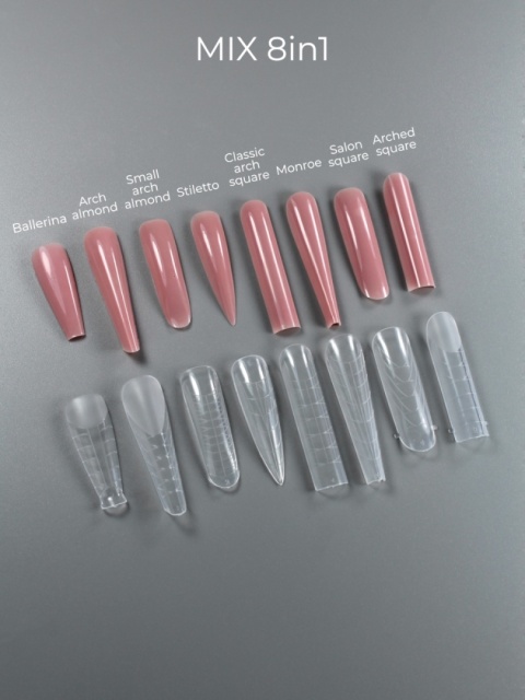 TOUCH Górne formy do przedłużania - Mix 8 in1 + mold, 192 szt