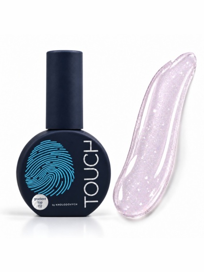 TOUCH Gradient Top 02 - różowy top hybrydowy ze srebrną drobinką, 13 ml