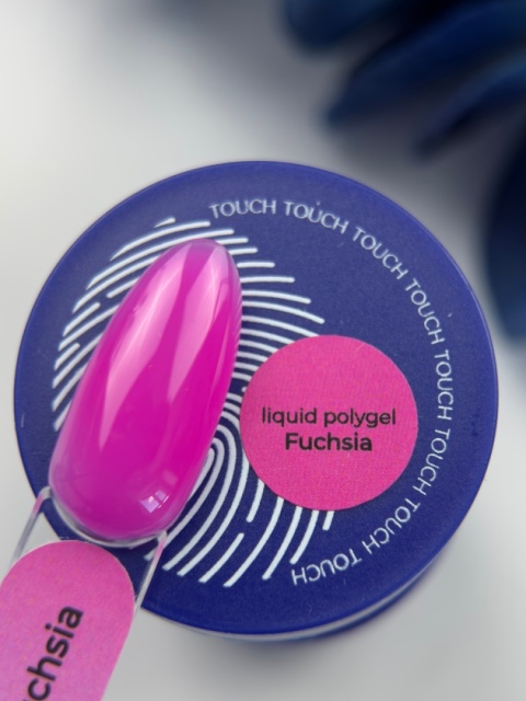 TOUCH Neon Liquid polygel Fuchsia - neonowy różowo-czerwony płynny akrylożel, 15 ml